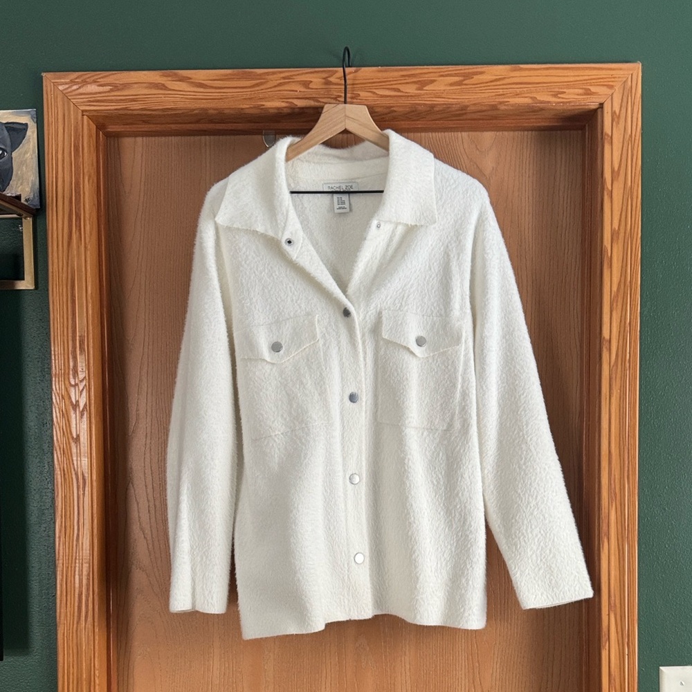 Rachel Zoe Cream Teddy Jacket Faux Fur